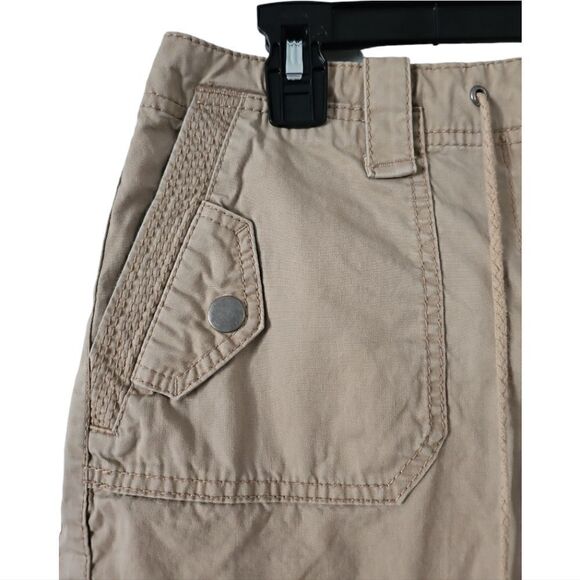 Ann Taylor LOFT Front Pockets Khaki Cargo Shorts Working Draw String Sz 4 - Picture 3 of 11